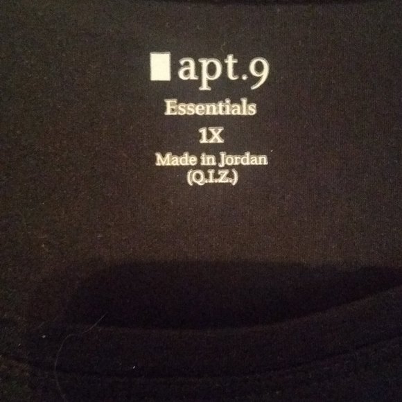 NWT Apt. 9 black tee, 1X - Picture 3 of 3